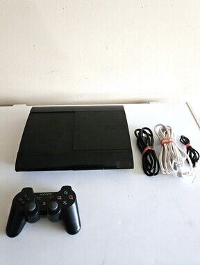 Sony PlayStation 3 PS3 Super Slim Console w/Controller! Tested & Working!